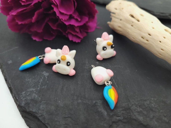 Einhorn Ohrstecker bunt